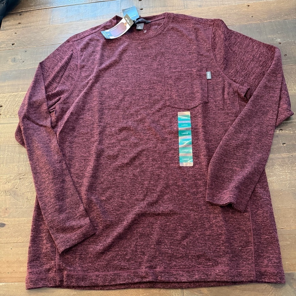Eddie Bauer Men's Maroon Pocket Long Sleeve Shirt Large